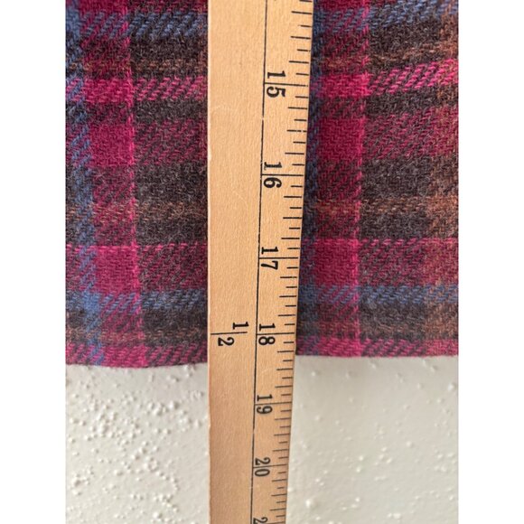 Garnet Hill Womens Wool Plaid Skirt Size 6 Pink Brown Blue Vintage - Picture 8 of 10